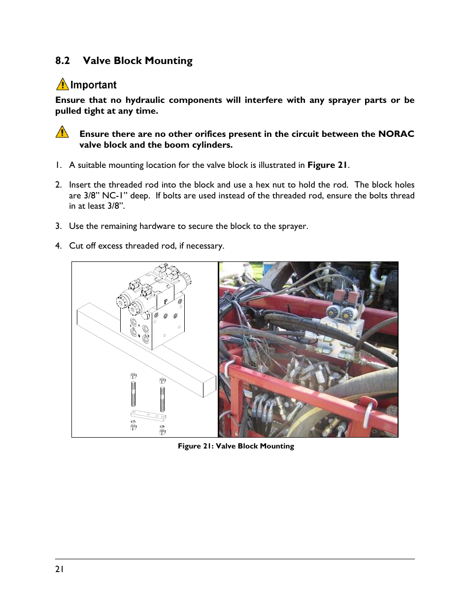 2 valve block mounting | NORAC UC4.5-BC-CS3 User Manual | Page 24 / 36