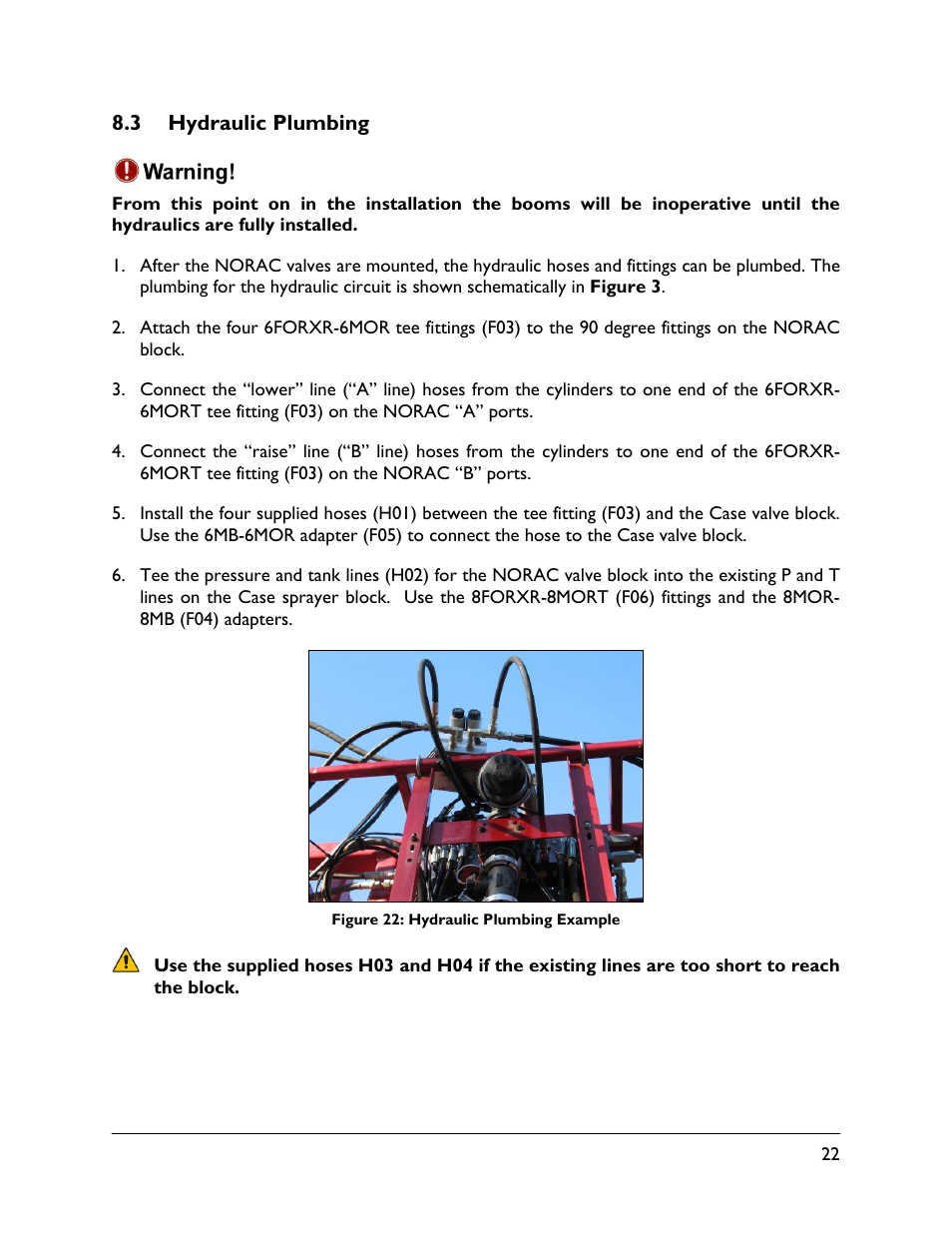 3 hydraulic plumbing | NORAC UC4.5-BC-CS3 User Manual | Page 25 / 36