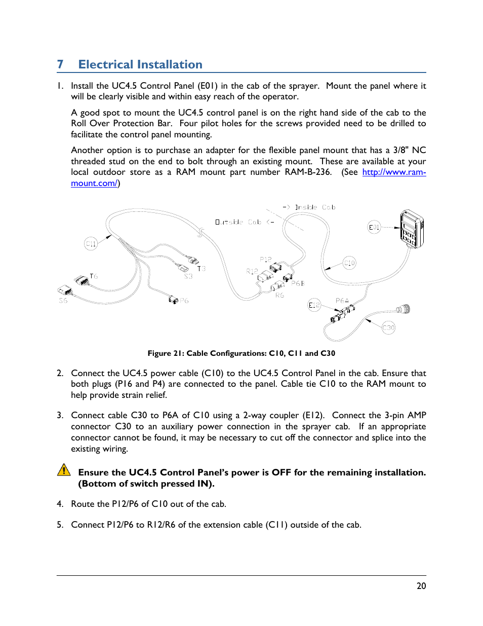 7 electrical installation | NORAC UC4.5-BC-CS5 User Manual | Page 23 / 42