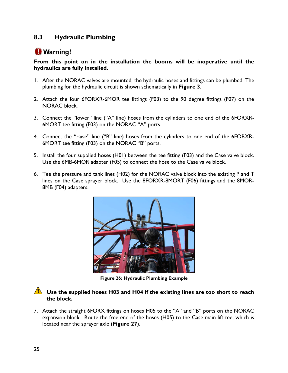 3 hydraulic plumbing | NORAC UC4.5-BC-CS5 User Manual | Page 28 / 42