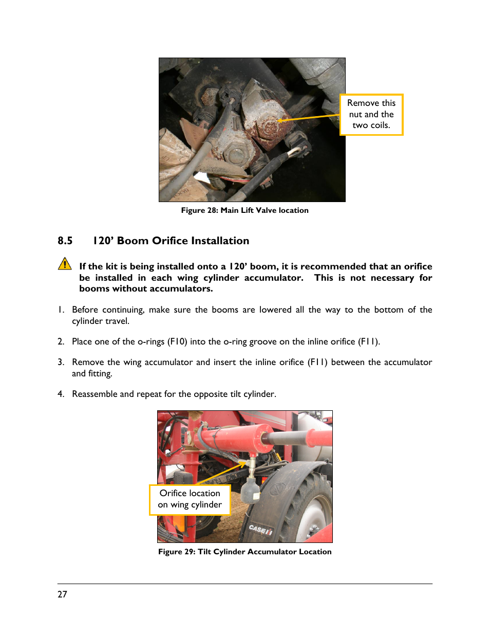 5 120’ boom orifice installation | NORAC UC4.5-BC-CS5 User Manual | Page 30 / 42