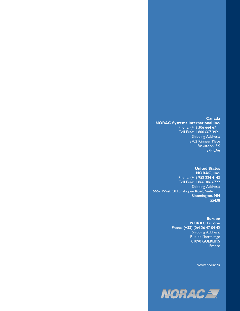 NORAC UC4.5-BC-CS5 User Manual | Page 42 / 42
