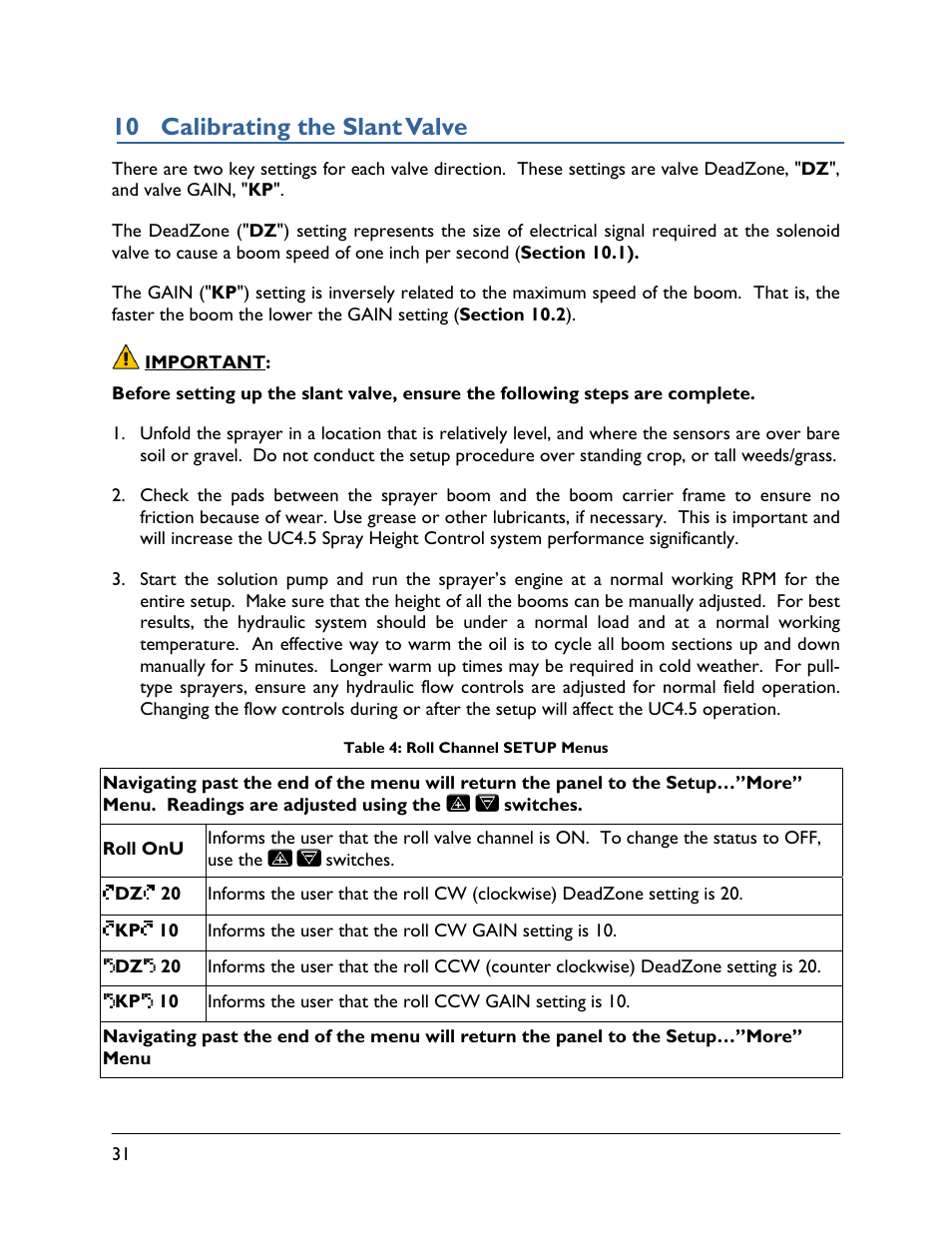 10 calibrating the slant valve | NORAC UC4.5-BC-EU1 User Manual | Page 34 / 42