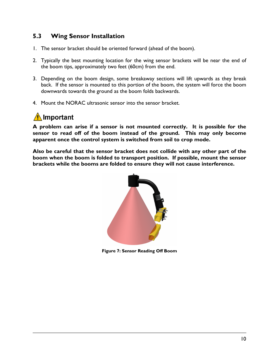 3 wing sensor installation | NORAC UC4.5-BC-FT1 User Manual | Page 13 / 32