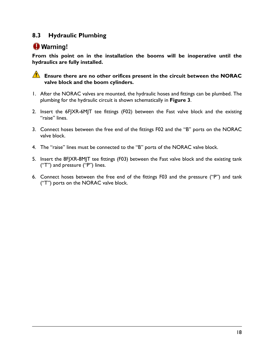 3 hydraulic plumbing | NORAC UC4.5-BC-FT1 User Manual | Page 21 / 32