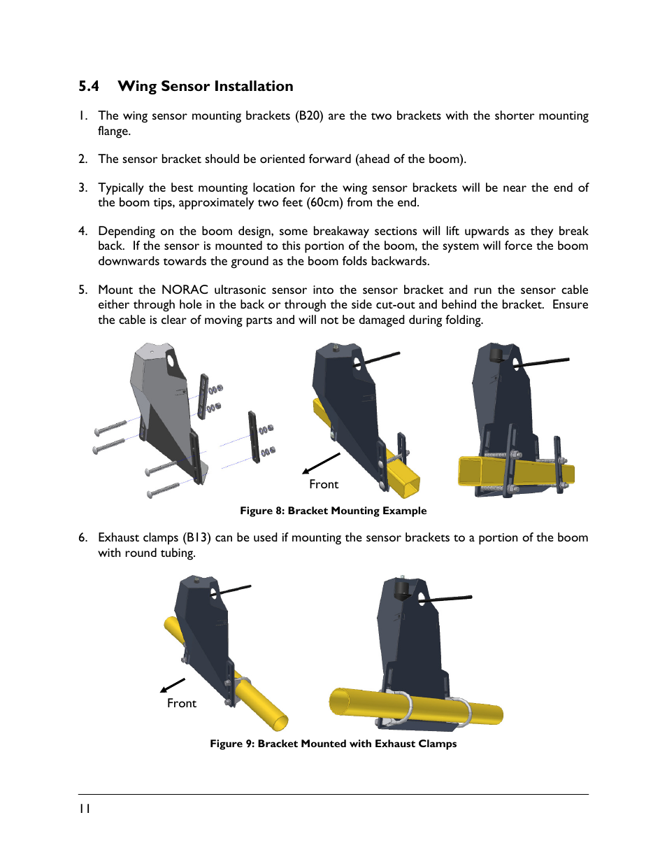 4 wing sensor installation | NORAC UC4.5-BC-FT3 User Manual | Page 14 / 33