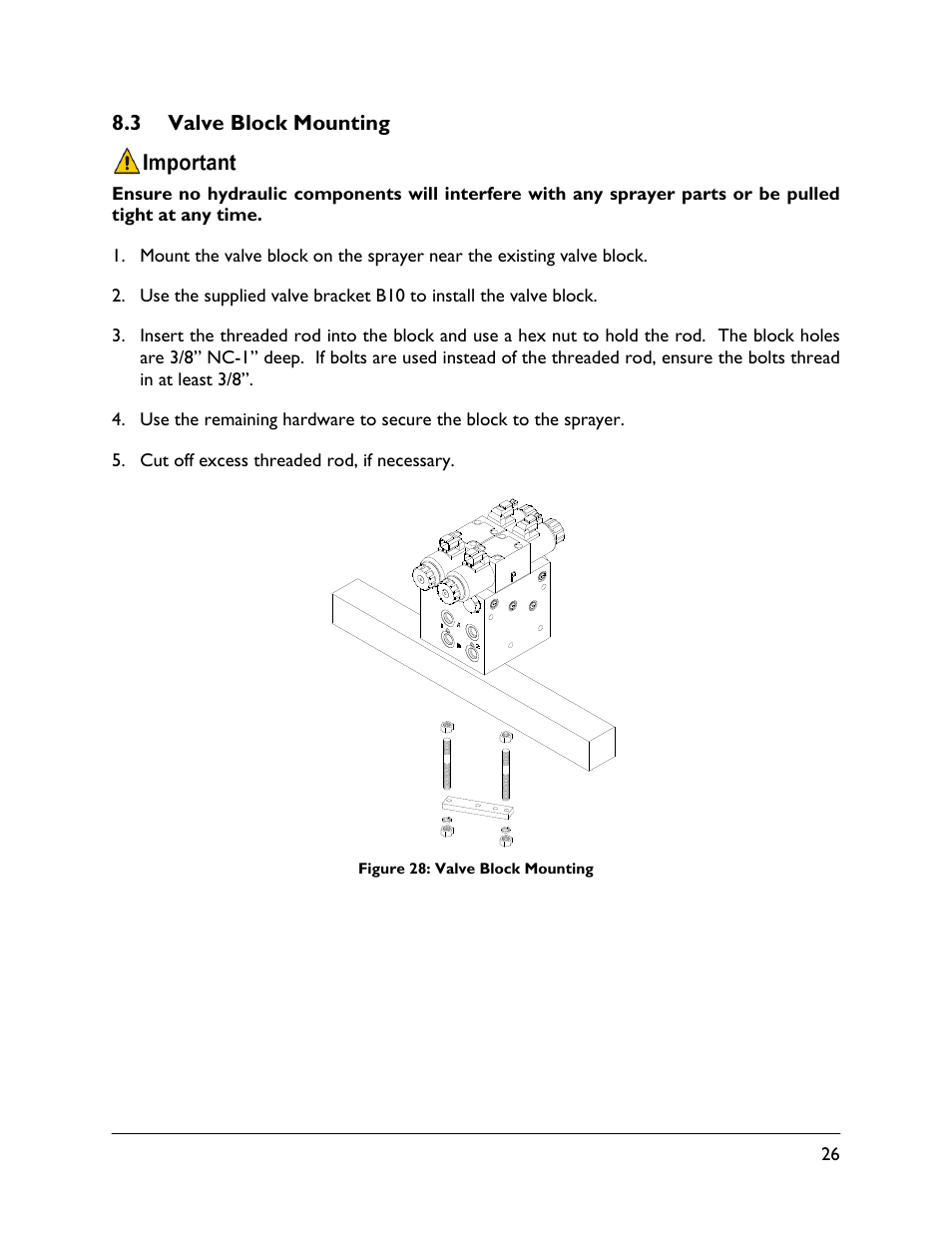 3 valve block mounting | NORAC UC4.5-BC-GN1 User Manual | Page 29 / 38