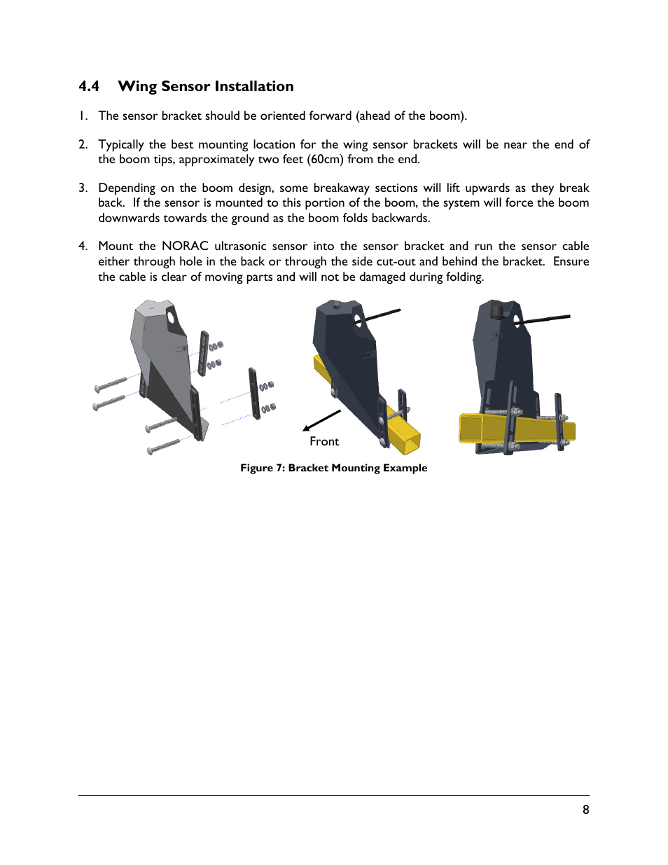 4 wing sensor installation | NORAC UC4.5-BC-GN2 Part 1 User Manual | Page 11 / 20