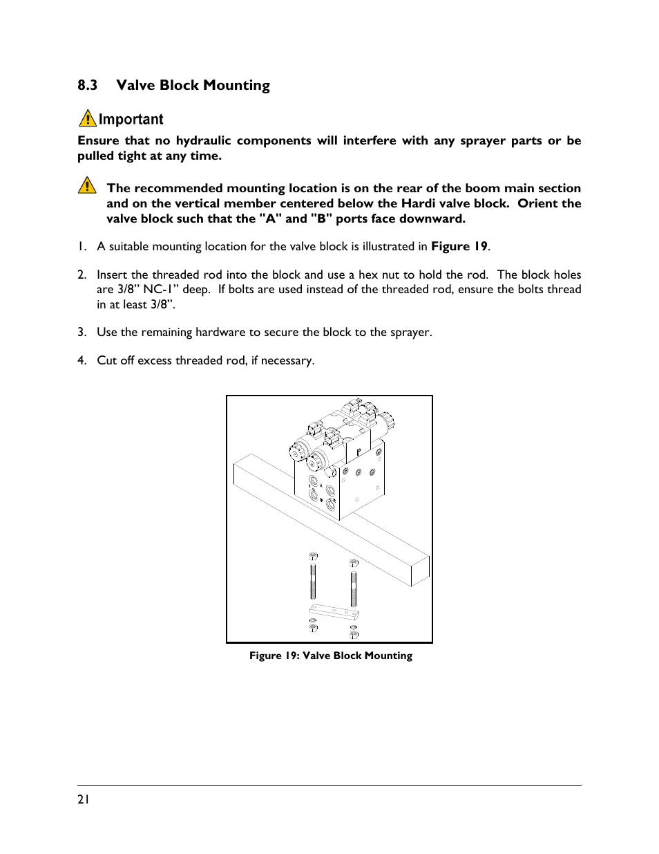 3 valve block mounting | NORAC UC4.5-BC-HD1 User Manual | Page 24 / 32