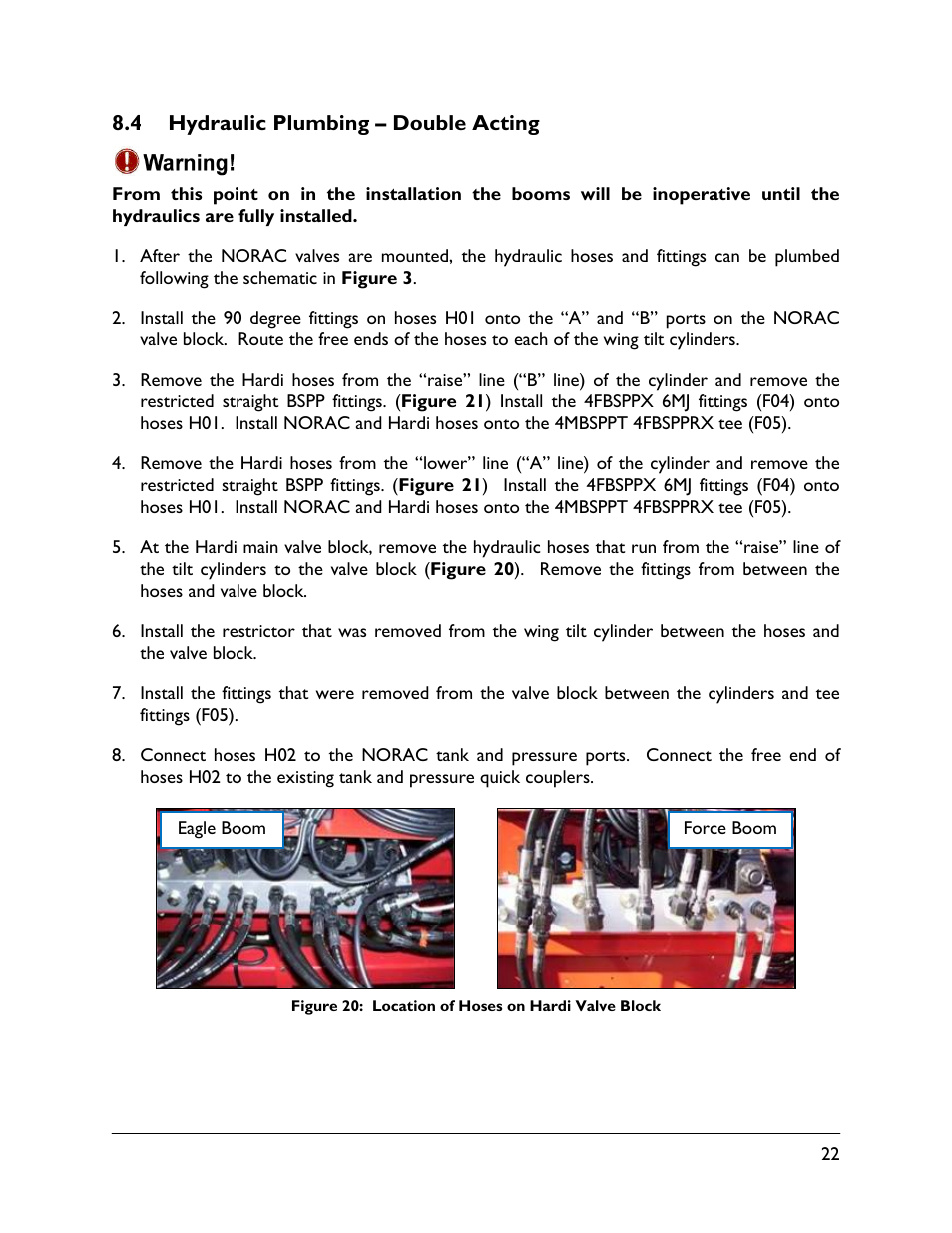 4 hydraulic plumbing – double acting | NORAC UC4.5-BC-HD1 User Manual | Page 25 / 32