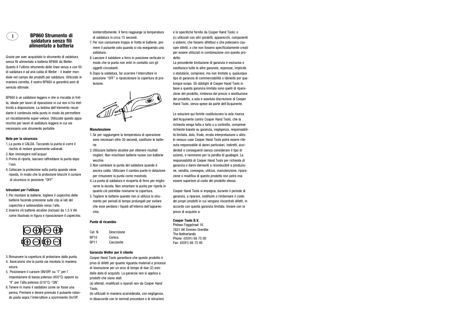 Cooper Bussmann CORDLESS BATTERY POWERED BP860 User Manual | Page 5 / 9
