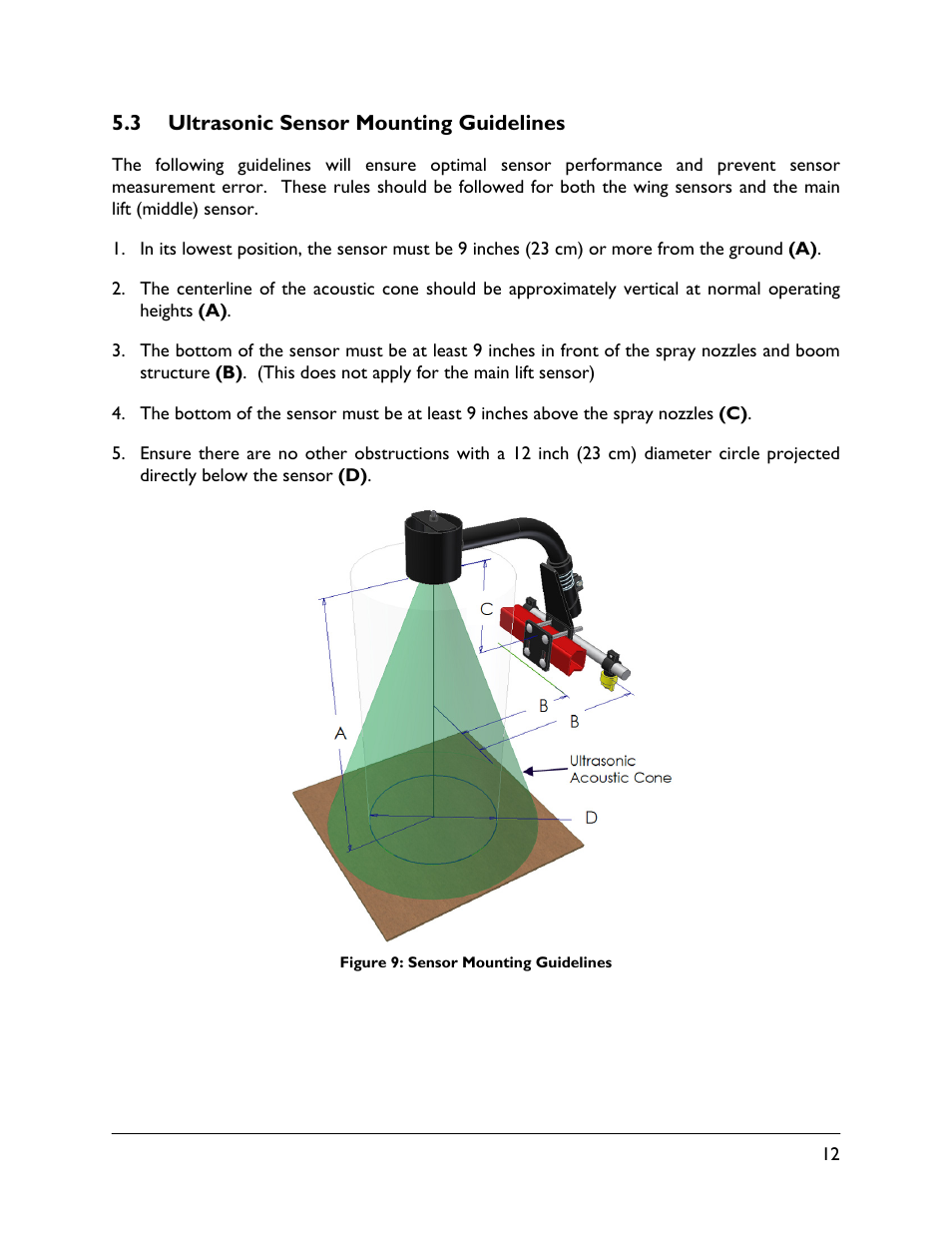 3 ultrasonic sensor mounting guidelines | NORAC UC4.5-BC-HD3 Part 1 User Manual | Page 15 / 36