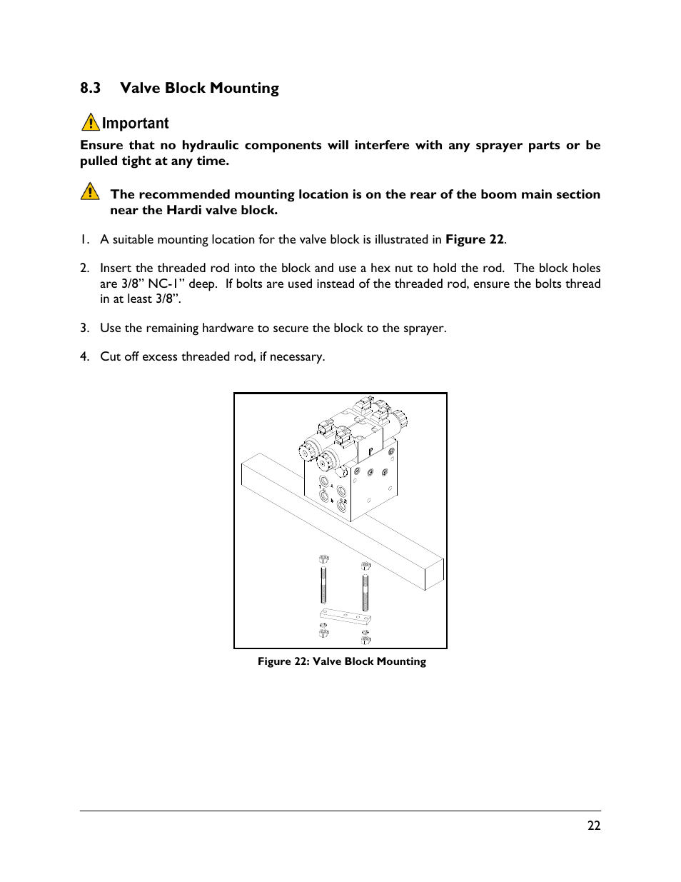 3 valve block mounting | NORAC UC4.5-BC-HD3 Part 1 User Manual | Page 25 / 36