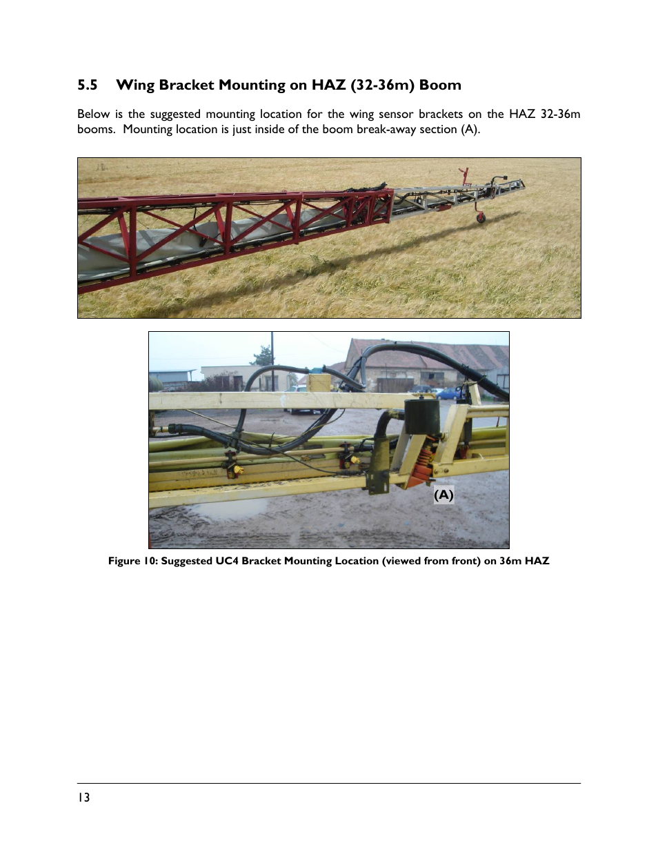 5 wing bracket mounting on haz (32-36m) boom | NORAC UC4.5-BC-HD4 Part 1 User Manual | Page 16 / 45