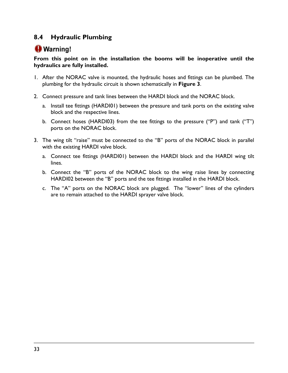 4 hydraulic plumbing | NORAC UC4.5-BC-HD4 Part 1 User Manual | Page 36 / 45