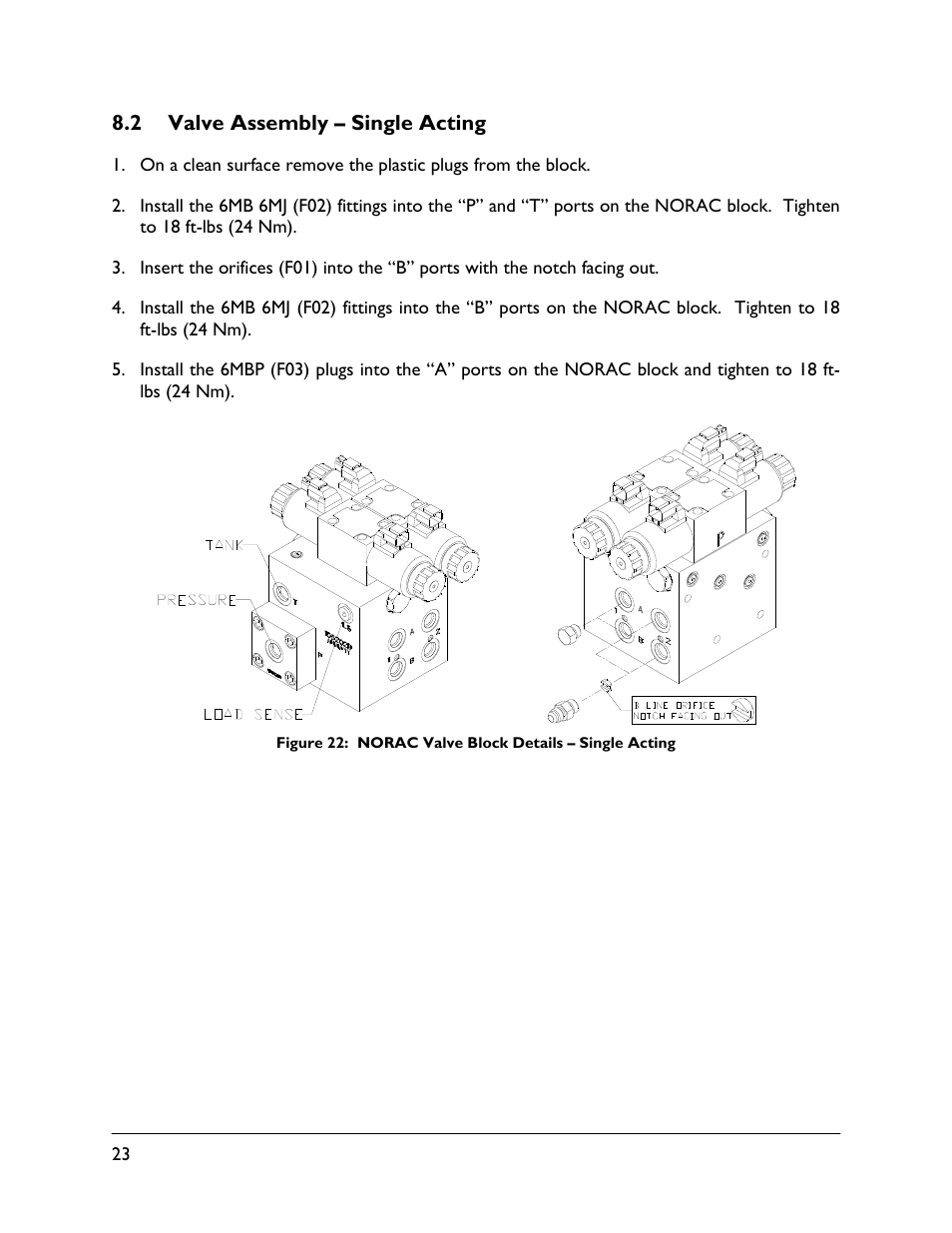 2 valve assembly – single acting | NORAC UC4.5-BC-HD7 User Manual | Page 26 / 39