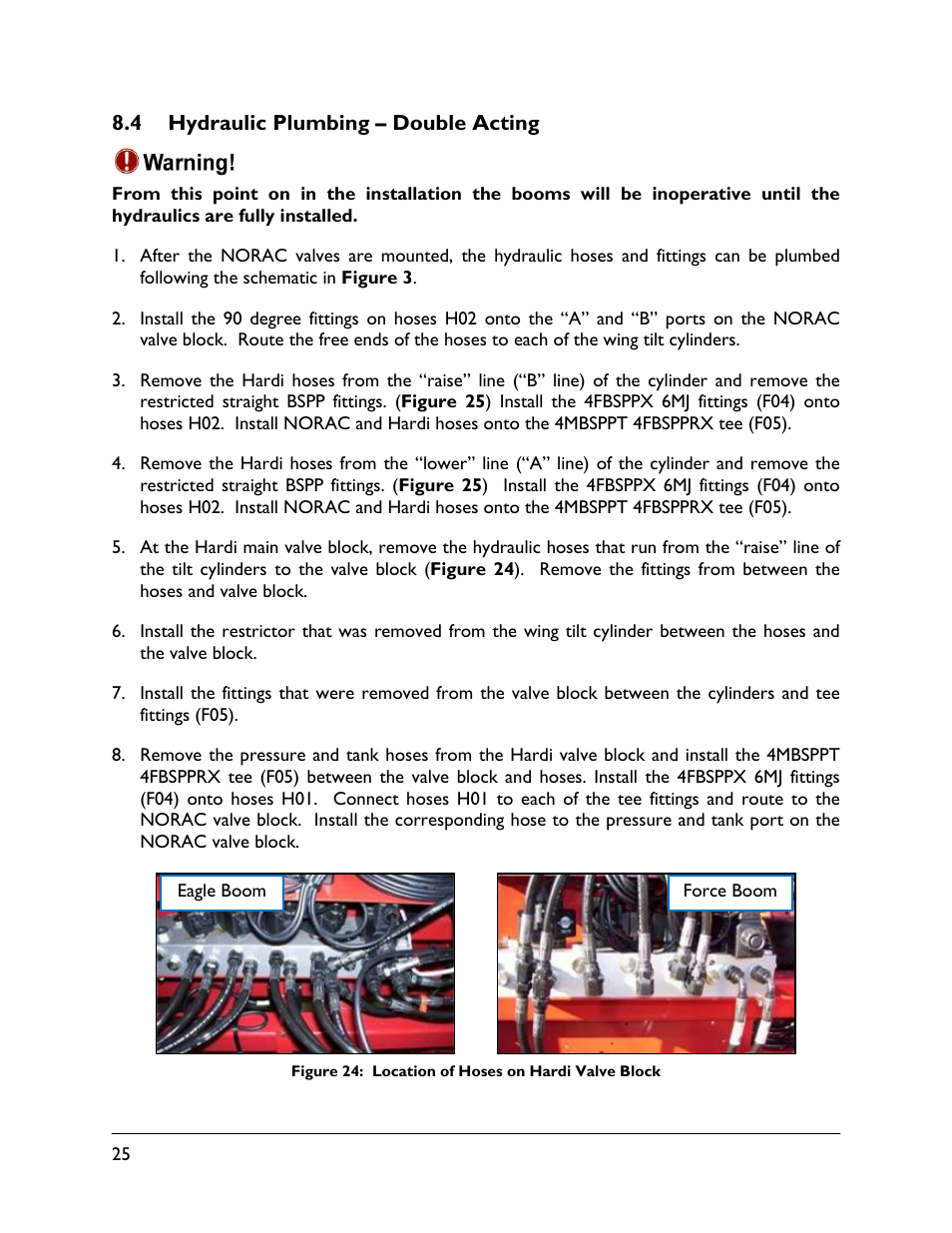 4 hydraulic plumbing – double acting | NORAC UC4.5-BC-HD7 User Manual | Page 28 / 39