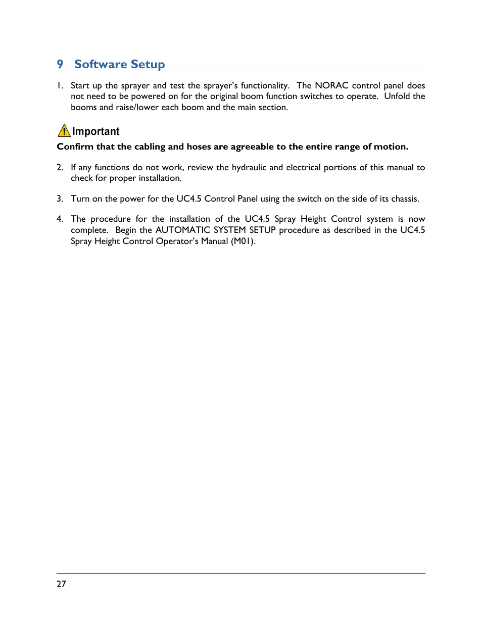 9 software setup | NORAC UC4.5-BC-HD7 User Manual | Page 30 / 39