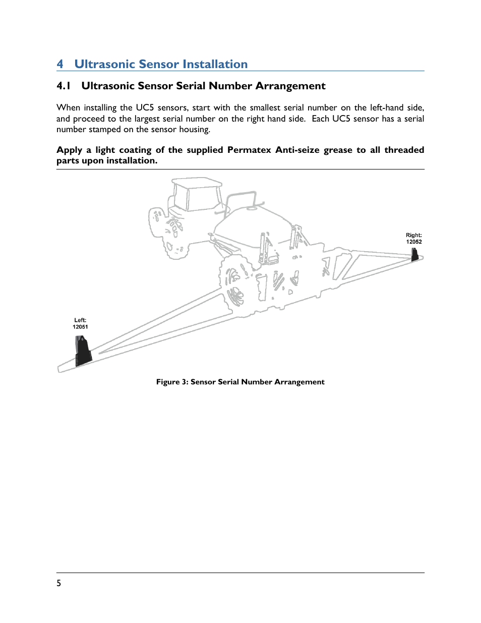 4 ultrasonic sensor installation, 1 ultrasonic sensor serial number arrangement | NORAC UC4.5-BC-HD9 User Manual | Page 8 / 24