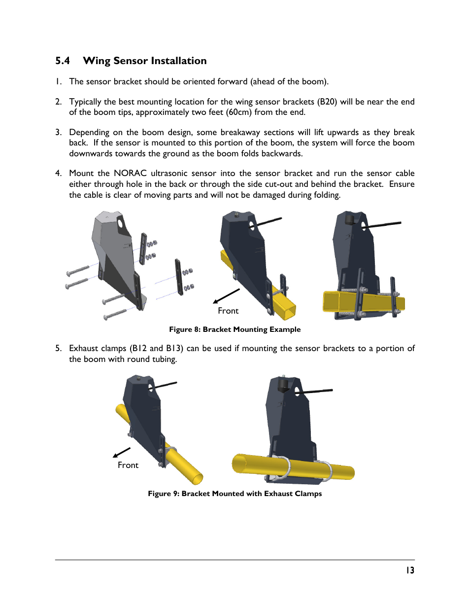 4 wing sensor installation | NORAC UC4.5-BC-JD6 User Manual | Page 15 / 37