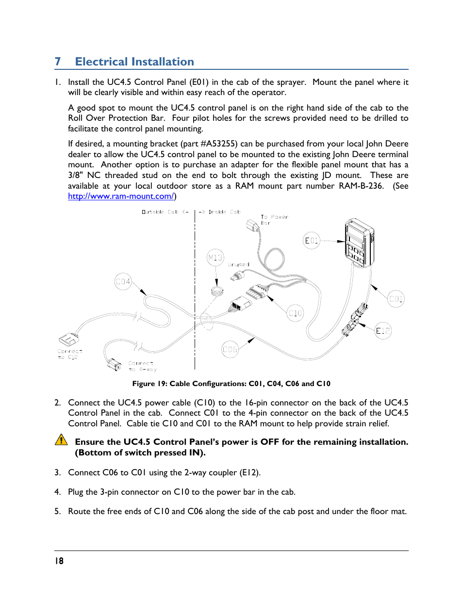 7 electrical installation | NORAC UC4.5-BC-JD6 User Manual | Page 20 / 37