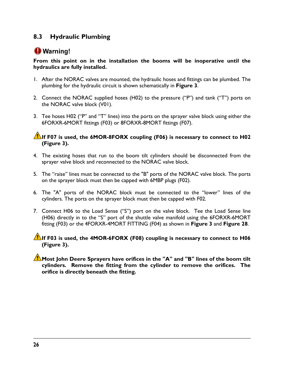 3 hydraulic plumbing | NORAC UC4.5-BC-JD6 User Manual | Page 28 / 37