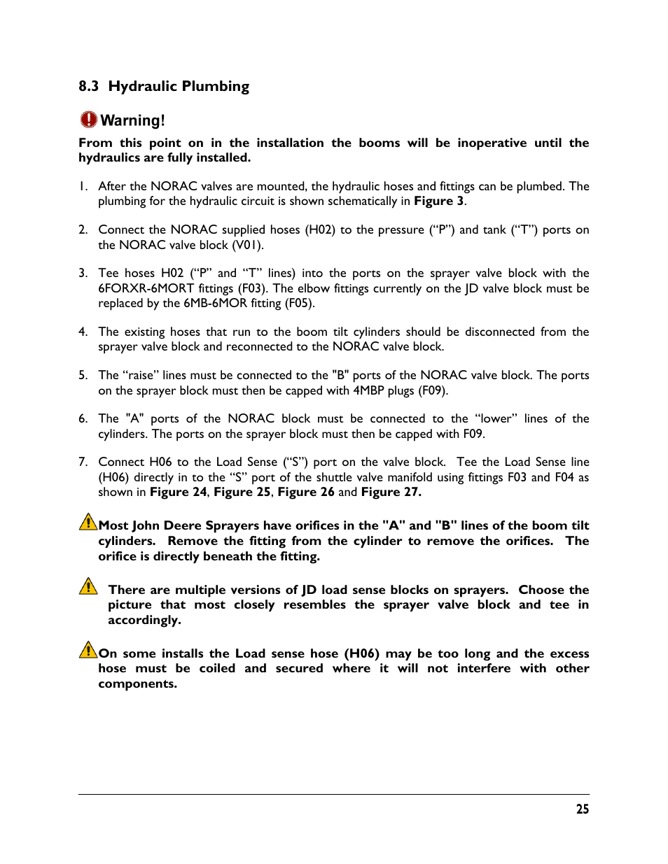 3 hydraulic plumbing | NORAC UC4.5-BC-JD7 User Manual | Page 27 / 42