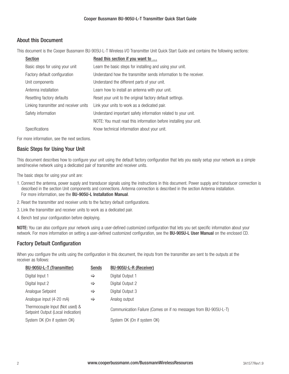 Cooper Bussmann BU-905U-L-T User Manual | Page 2 / 8