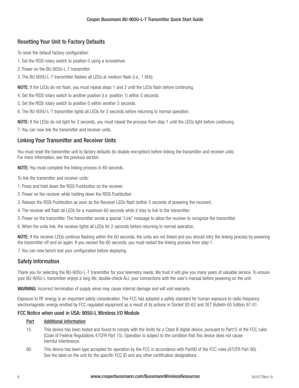 Cooper Bussmann BU-905U-L-T User Manual | Page 6 / 8