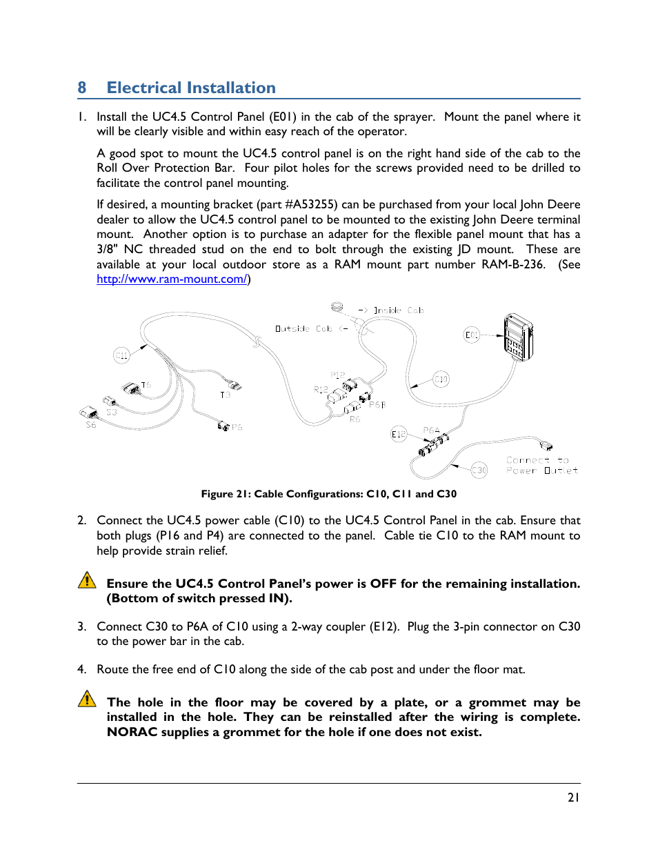 8 electrical installation | NORAC UC4.5-BC-JD8A User Manual | Page 23 / 46