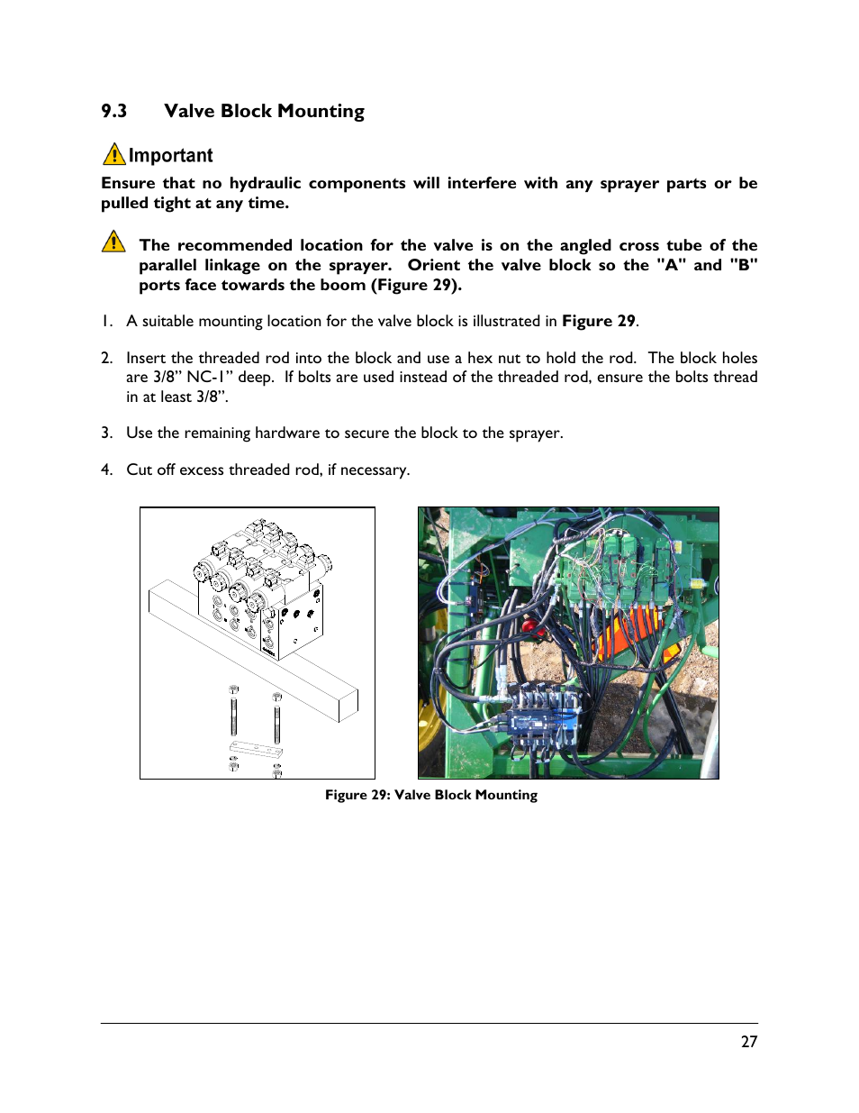 3 valve block mounting | NORAC UC4.5-BC-JD8A User Manual | Page 29 / 46