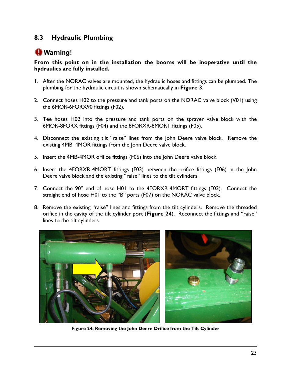 3 hydraulic plumbing | NORAC UC4.5-BC-JD11 User Manual | Page 25 / 33