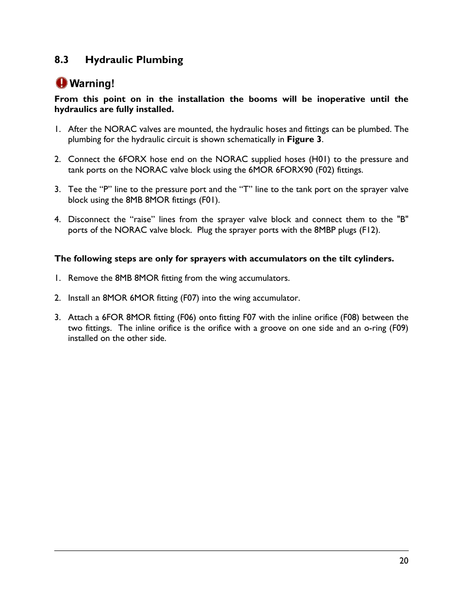 3 hydraulic plumbing | NORAC UC4.5-BC-MC1 User Manual | Page 23 / 31