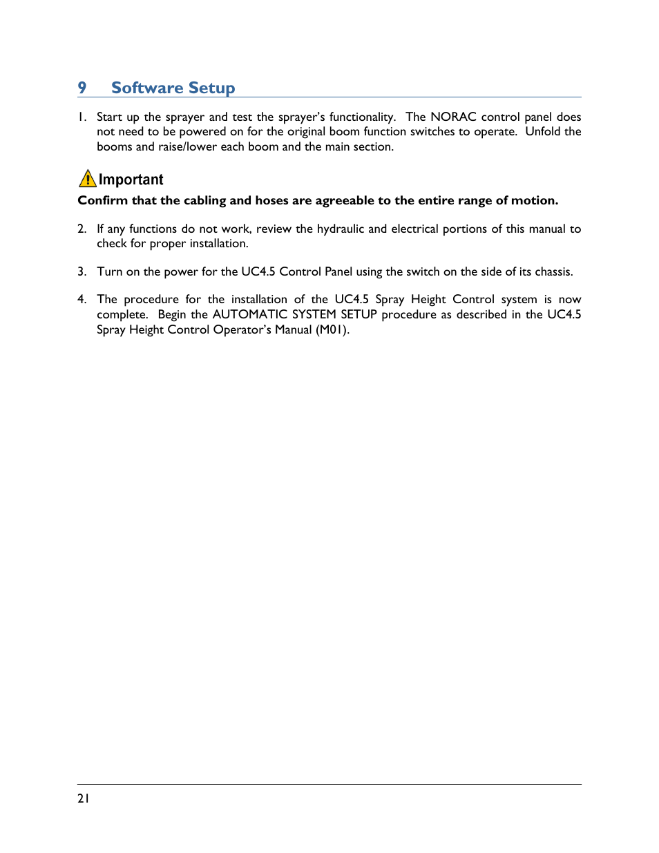 9 software setup | NORAC UC4.5-BC-MC1 User Manual | Page 24 / 31