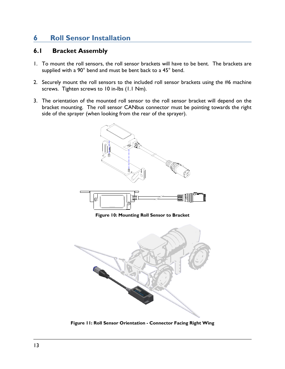 6 roll sensor installation, 1 bracket assembly, 6roll sensor installation | NORAC UC4.5-BC-NT4 User Manual | Page 16 / 35
