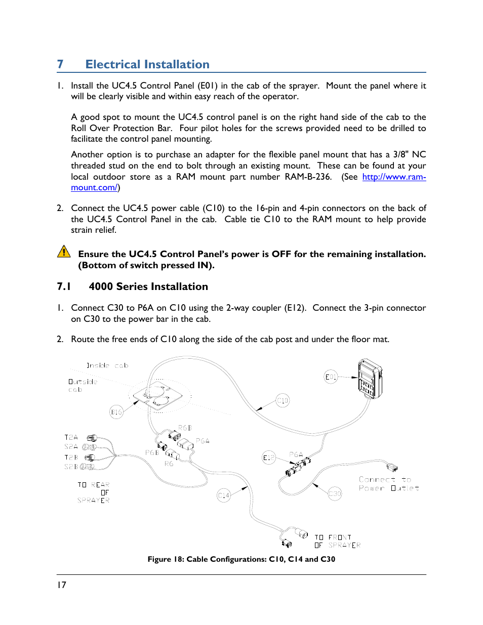 7 electrical installation, 1 4000 series installation, 7electrical installation | NORAC UC4.5-BC-NT4 User Manual | Page 20 / 35