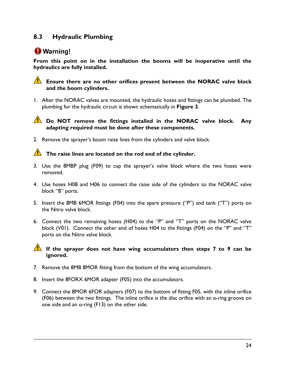 3 hydraulic plumbing | NORAC UC4.5-BC-NT4 User Manual | Page 27 / 35