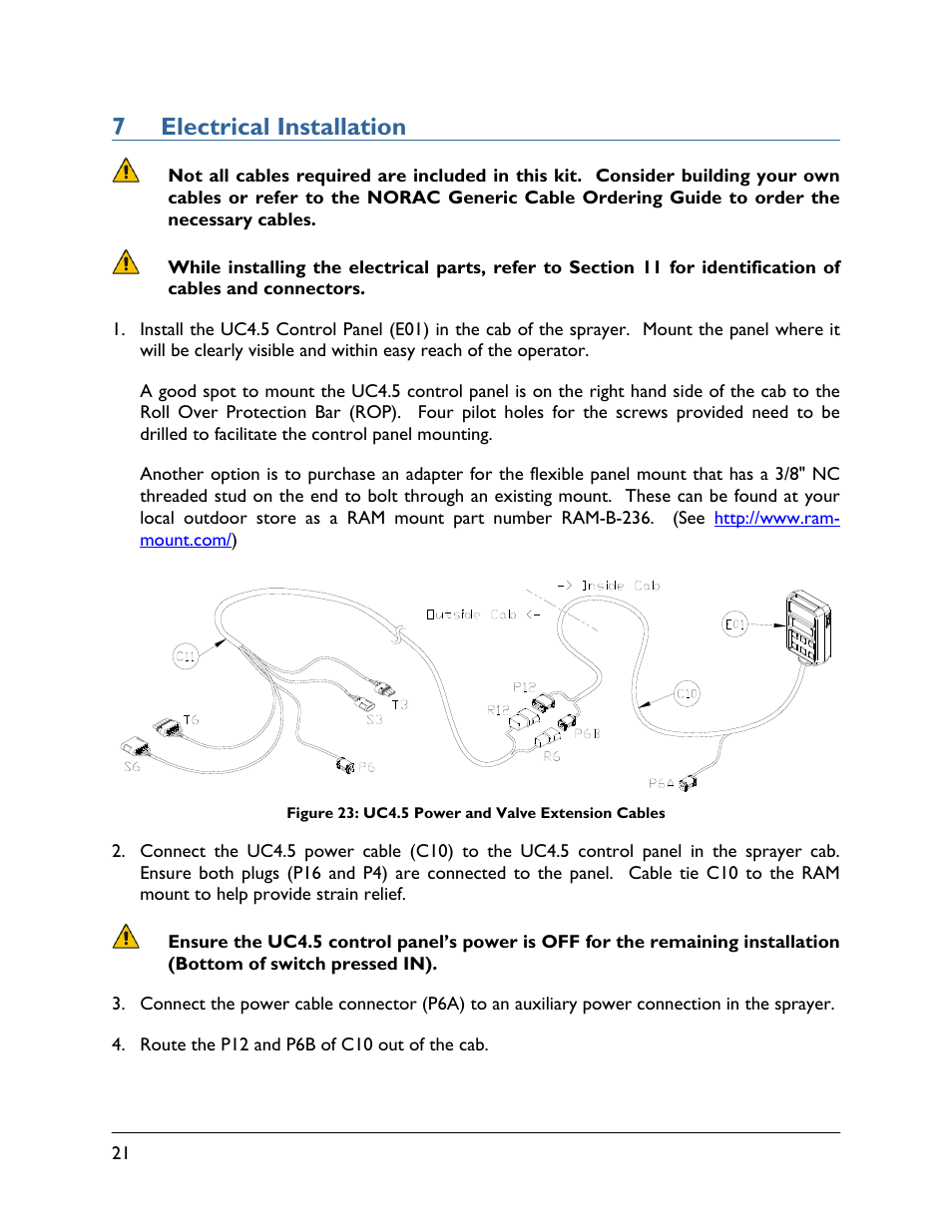 7 electrical installation | NORAC UC4.5-BC-PS1 User Manual | Page 24 / 38