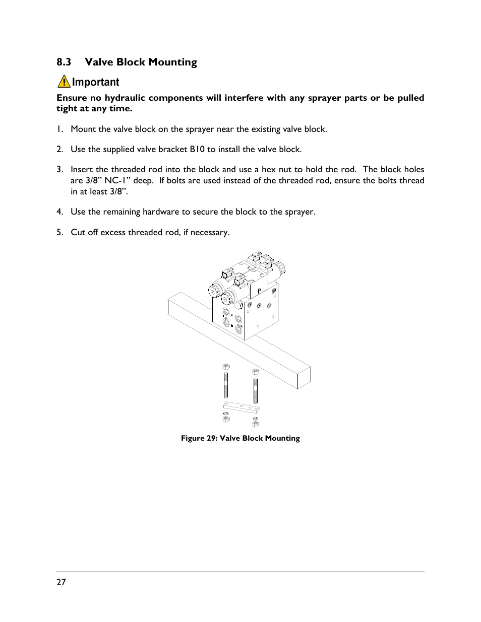3 valve block mounting | NORAC UC4.5-BC-PS1 User Manual | Page 30 / 38