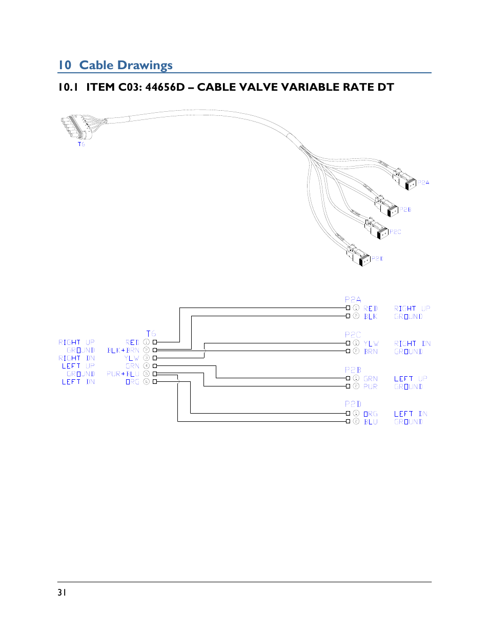 10 cable drawings, 1 item c03: 44656d | NORAC UC4.5-BC-RA1 User Manual | Page 34 / 42