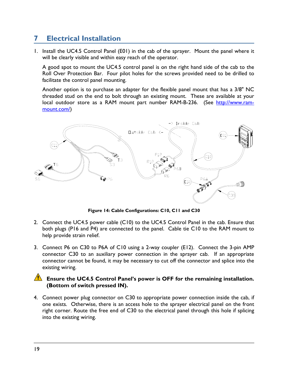 7 electrical installation | NORAC UC4.5-BC-RG6 User Manual | Page 22 / 38