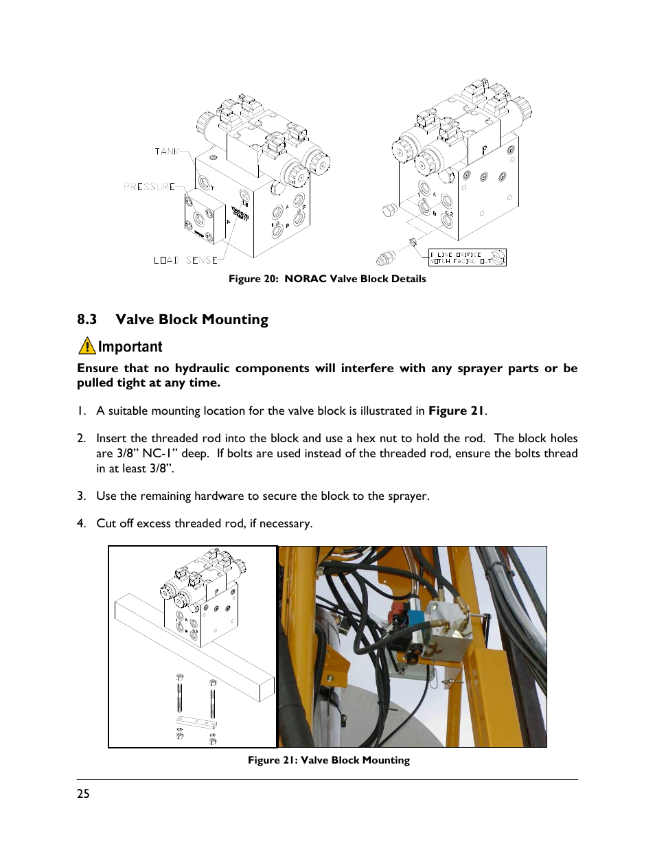 3 valve block mounting | NORAC UC4.5-BC-RG6 User Manual | Page 28 / 38