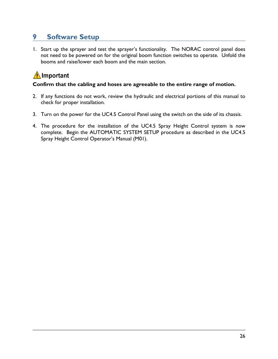 9 software setup | NORAC UC4.5-BC-RG4 User Manual | Page 29 / 36
