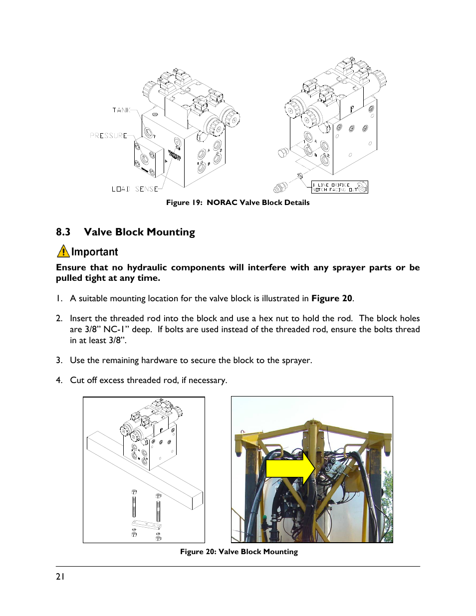 3 valve block mounting | NORAC UC4.5-BC-RG5 User Manual | Page 24 / 35
