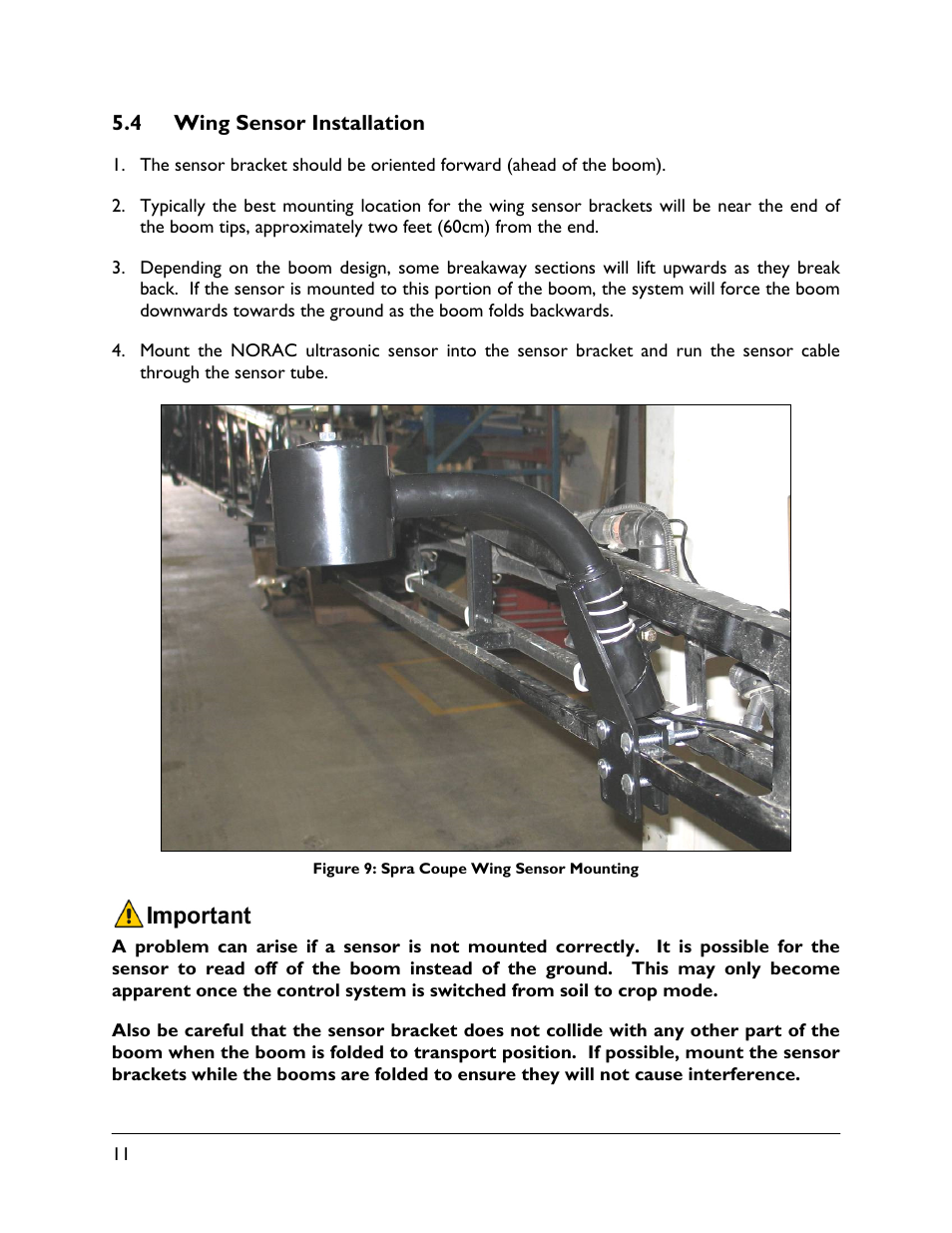 4 wing sensor installation | NORAC UC4.5-BC-SC2 User Manual | Page 14 / 33