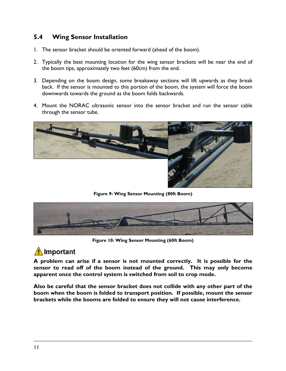 4 wing sensor installation | NORAC UC4.5-BC-SC4 User Manual | Page 14 / 28