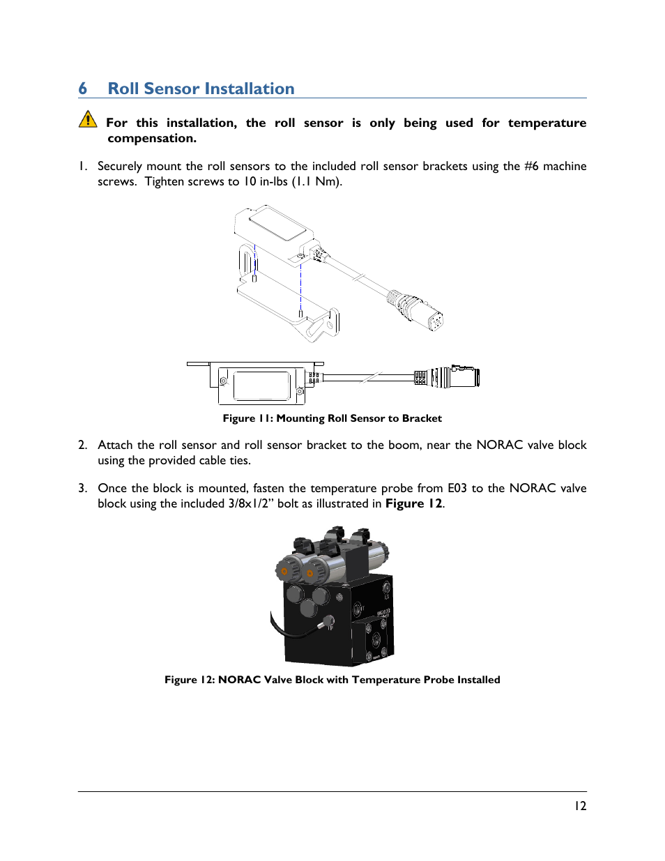 6 roll sensor installation | NORAC UC4.5-BC-SC4 User Manual | Page 15 / 28