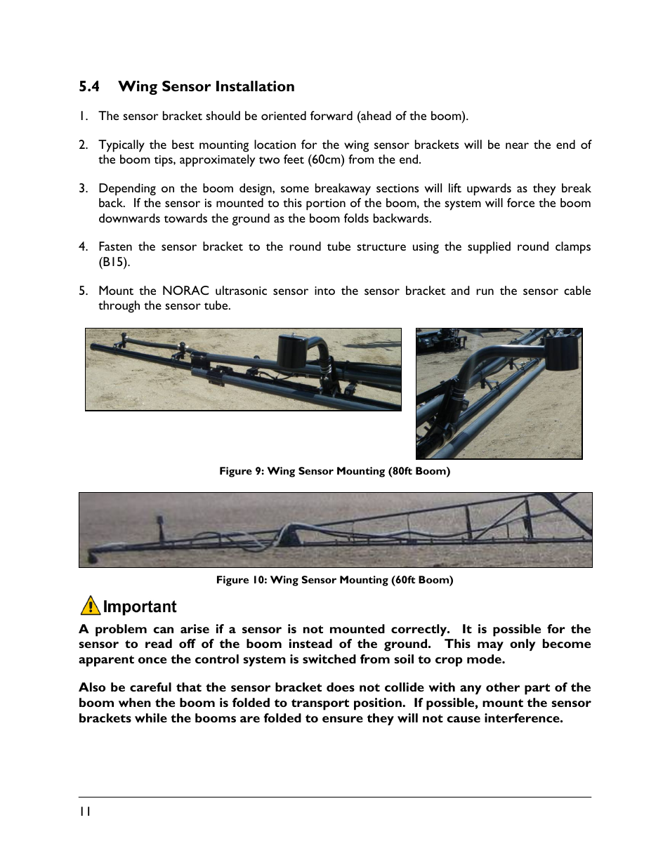 4 wing sensor installation | NORAC UC4.5-BC-SM2 User Manual | Page 14 / 30