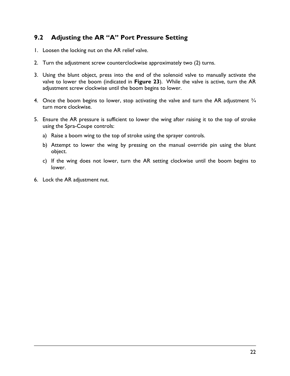 2 adjusting the ar “a” port pressure setting | NORAC UC4.5-BC-SM2 User Manual | Page 25 / 30