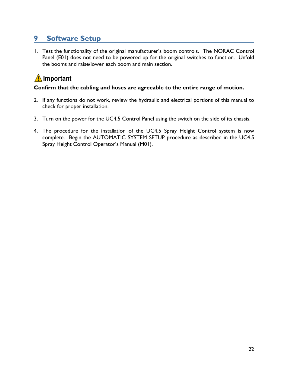 9 software setup | NORAC UC4.5-BC-SS1 User Manual | Page 25 / 34